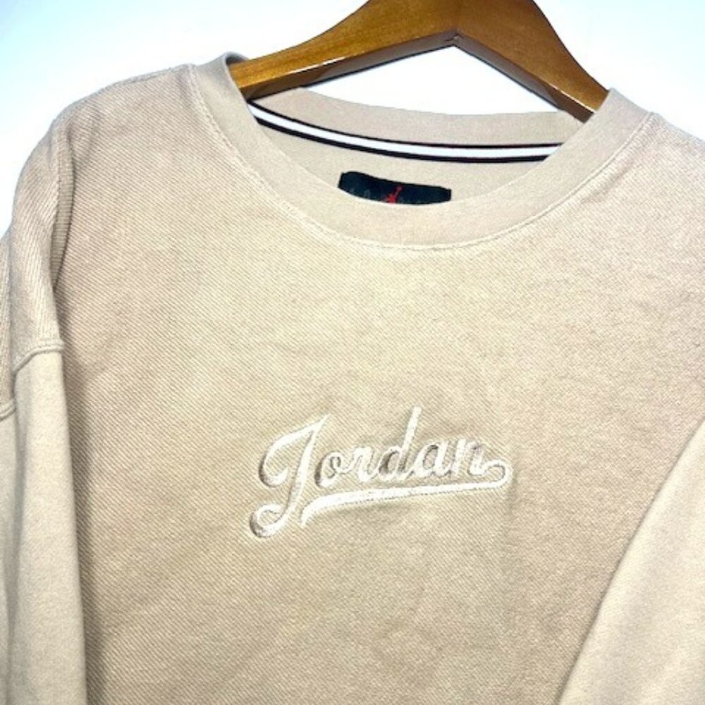Vintage Air Jordan Men's Embroidered Beige Pullover Retro‎ Sweater Sz XXL